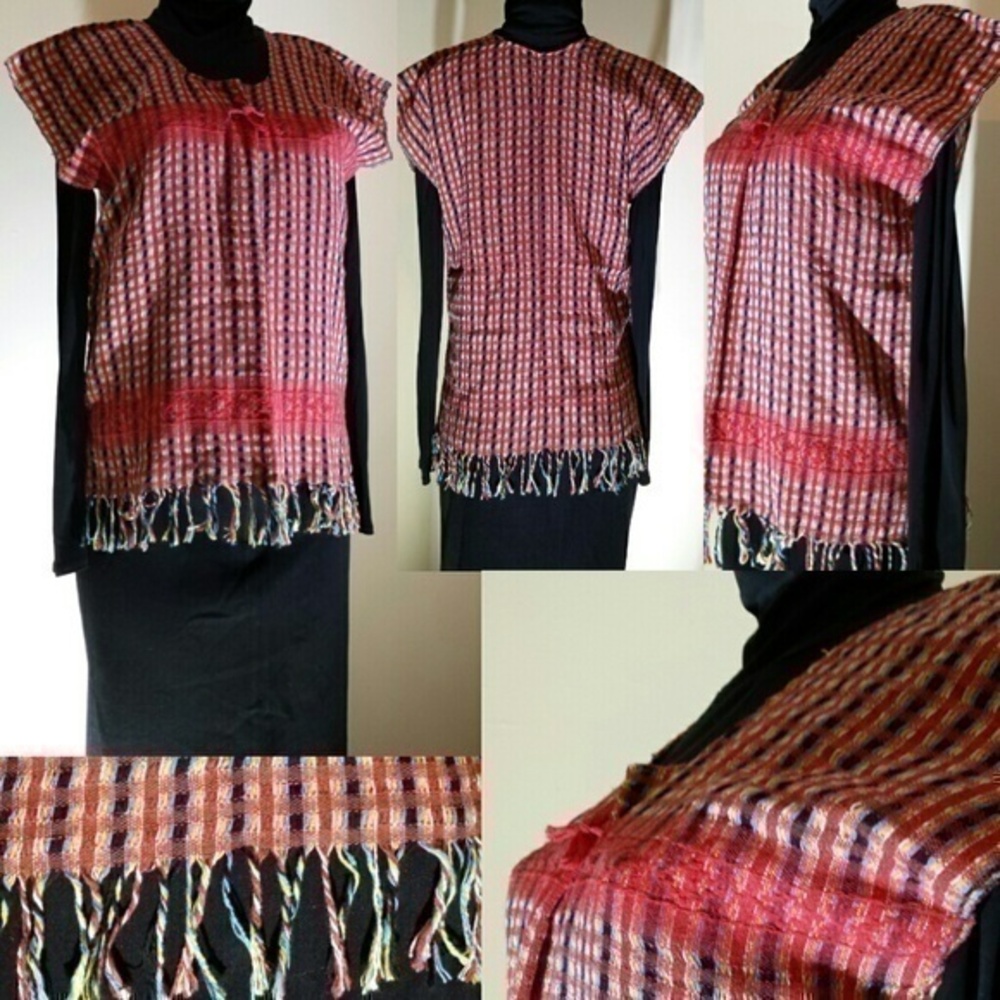 ☄Vintage Gingham Plaid Cap Sleeve Tunic- Size M